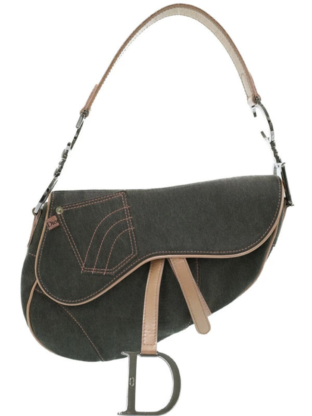 Christian Dior Saddle Bag Denim Hobo
